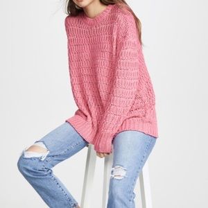 NWT ANINE BING Juliet loose knit sweater pink XS
